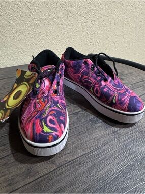 Heelys Pink Purple Neon Swirl Sneakers